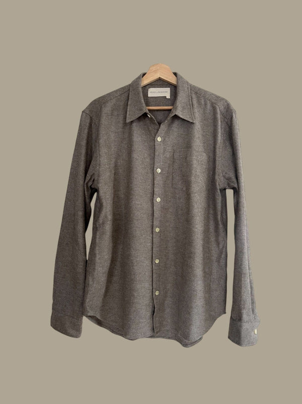 Road to Nowhere Accord Organic Cotton Flannel Shirt - Greige