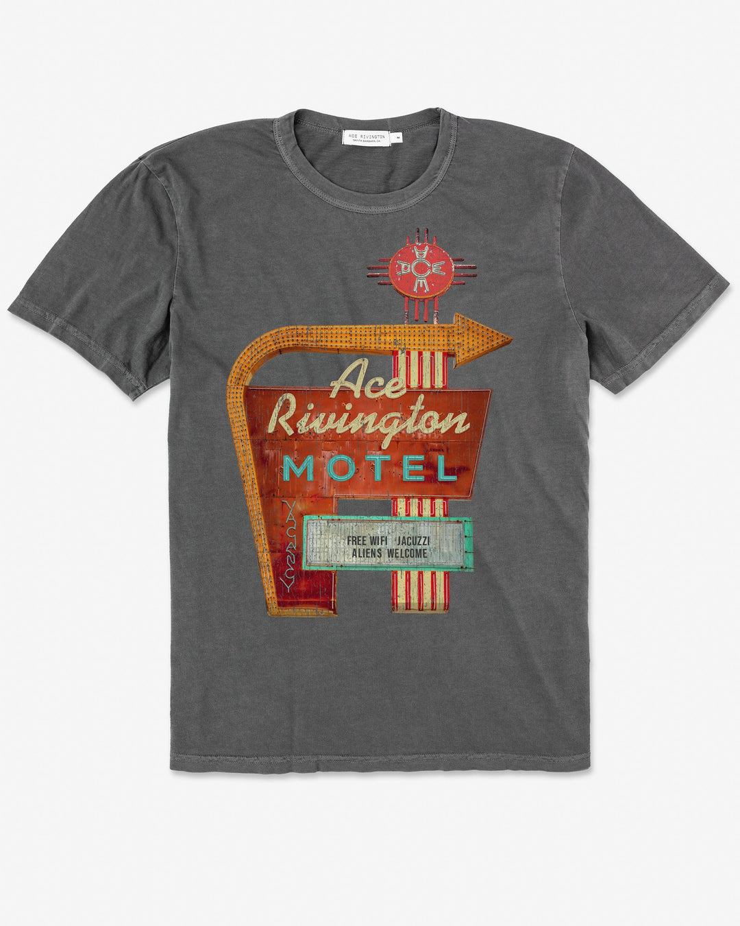 Ace Rivington Supima Crewneck Tee - Ace Motel Carbon