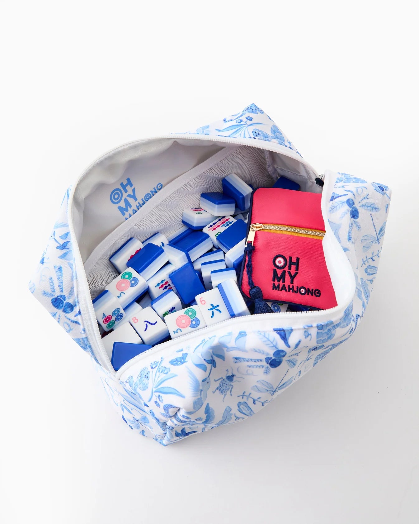Oh My Mahjong Amazon Blue Tile Storage Bag x Cathering Cartie Collab