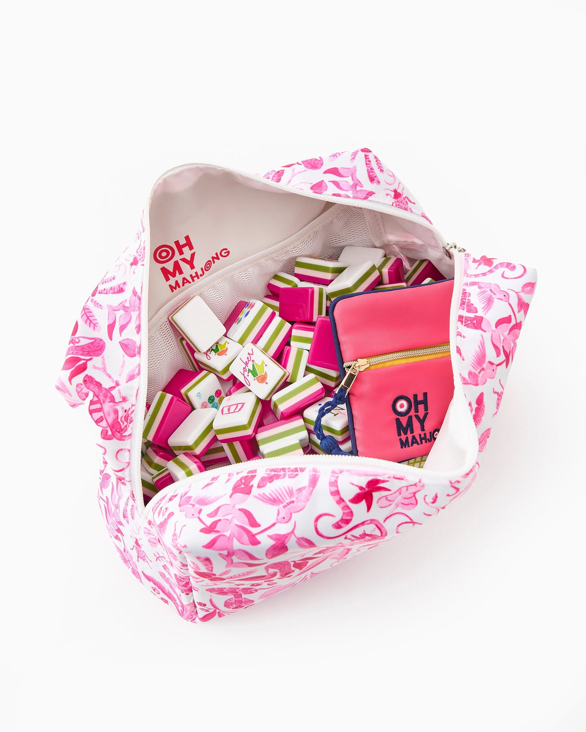Oh My Mahjong Amazon Pink Tile Storage Bag X Catherine Cartie Collab