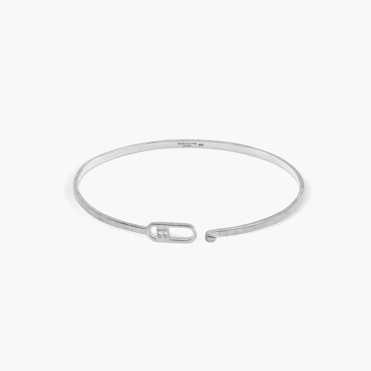 Tateossian T-bangle in Brushed Sterling Silver