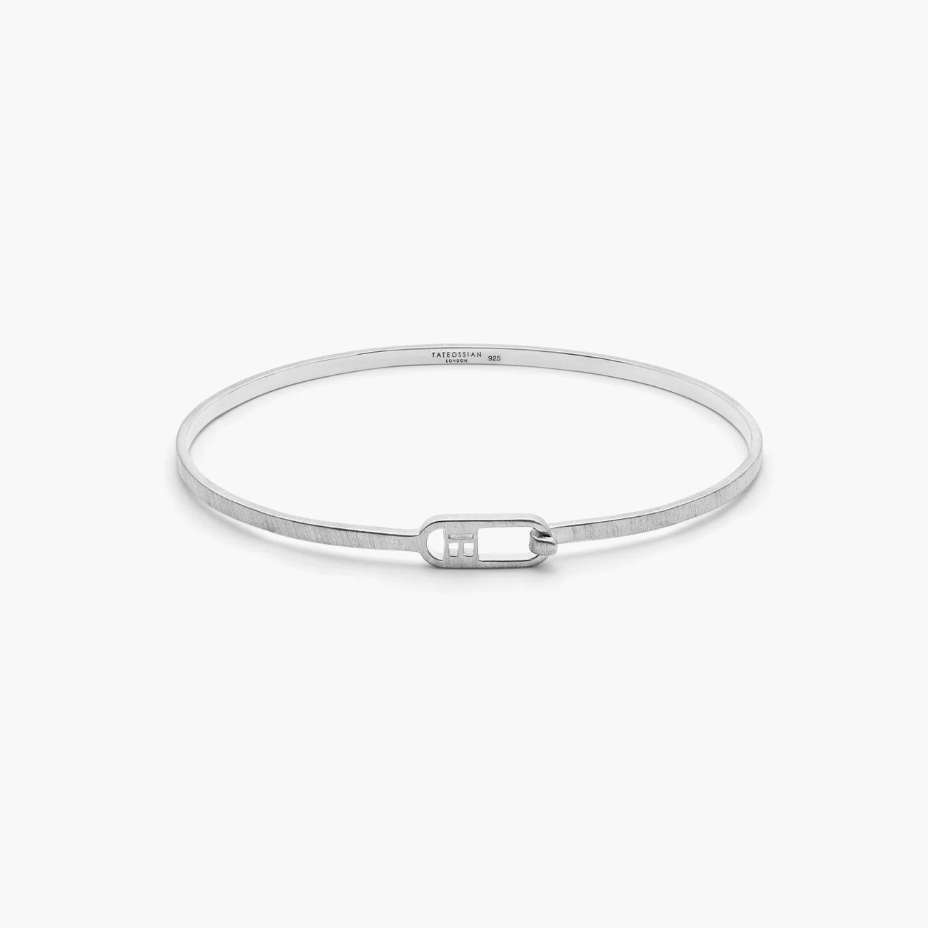 Tateossian T-bangle in Brushed Sterling Silver