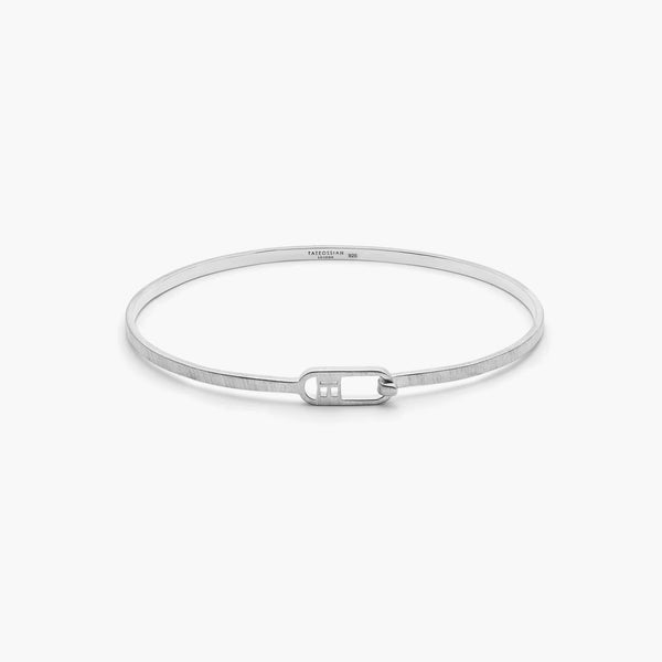 Tateossian T-bangle in Brushed Sterling Silver