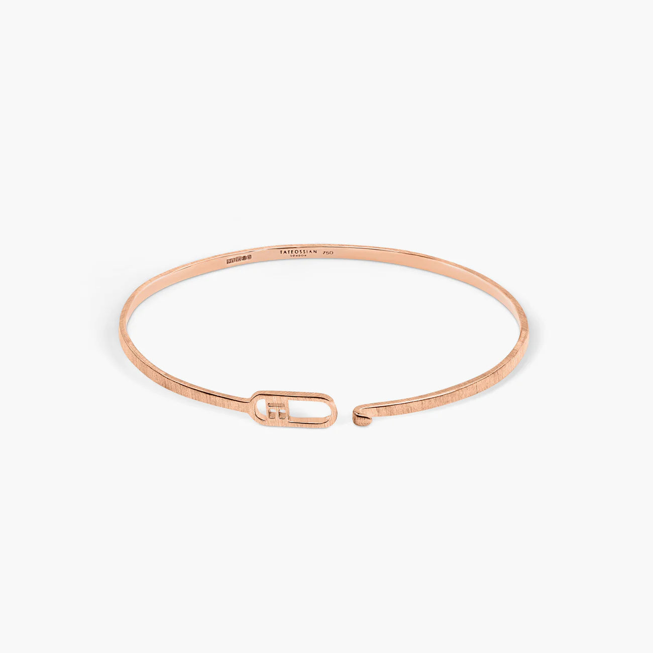 Tateossian T-bangle in Brushed 18k Rose Gold