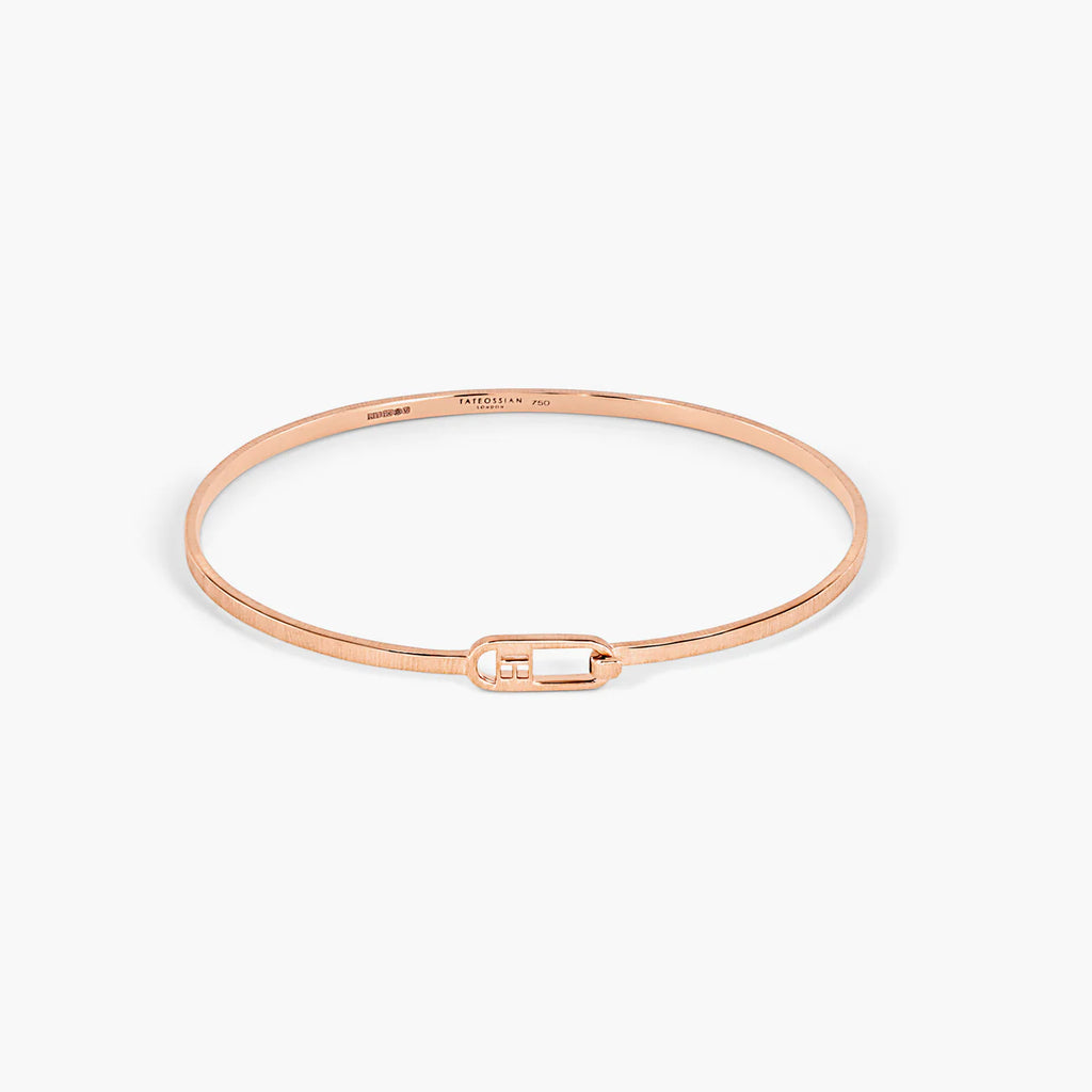 Tateossian T-bangle in Brushed 18k Rose Gold