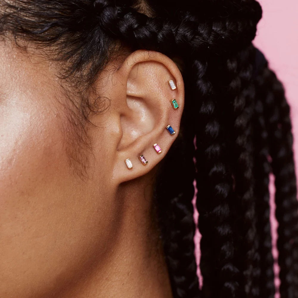 Eriness Sapphire Baguette Studs