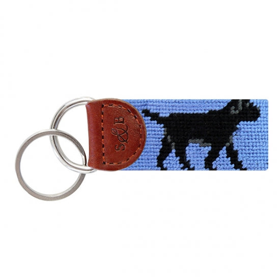 Smathers & Branson Black Lab Walking Key Fob - Stream Blue