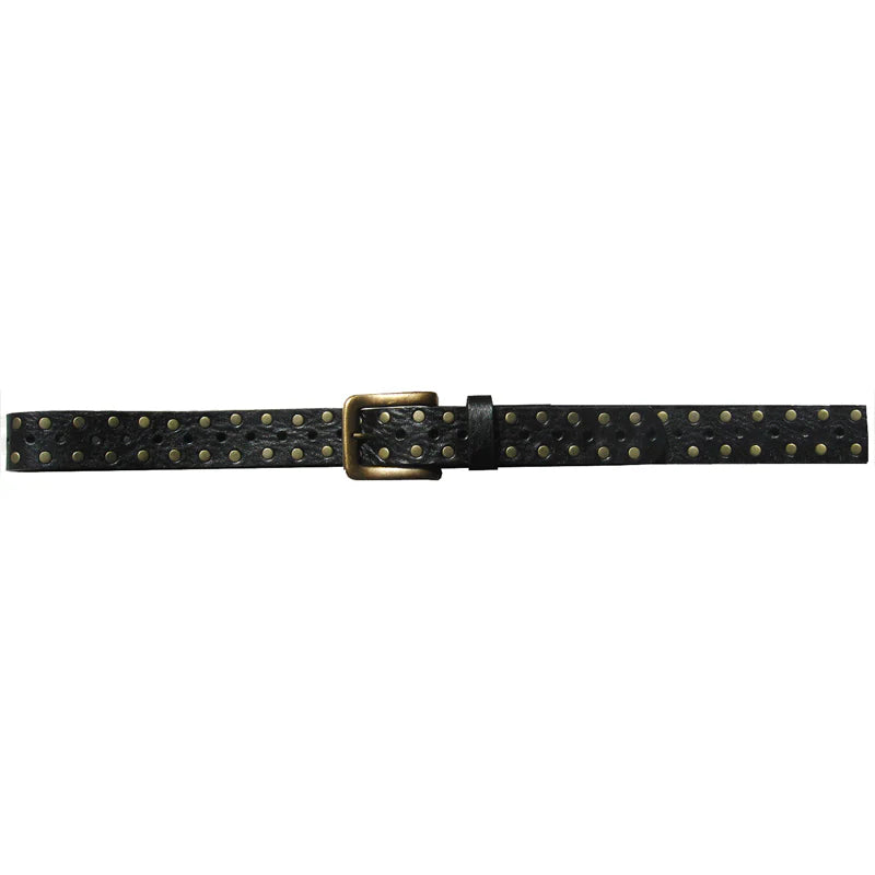 Kim White Skinny Studded Belt - Black