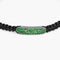 Tateossian Baton Bracelet /Emerald in Black Macrame & Black Rhodium Plated Sterling Silver