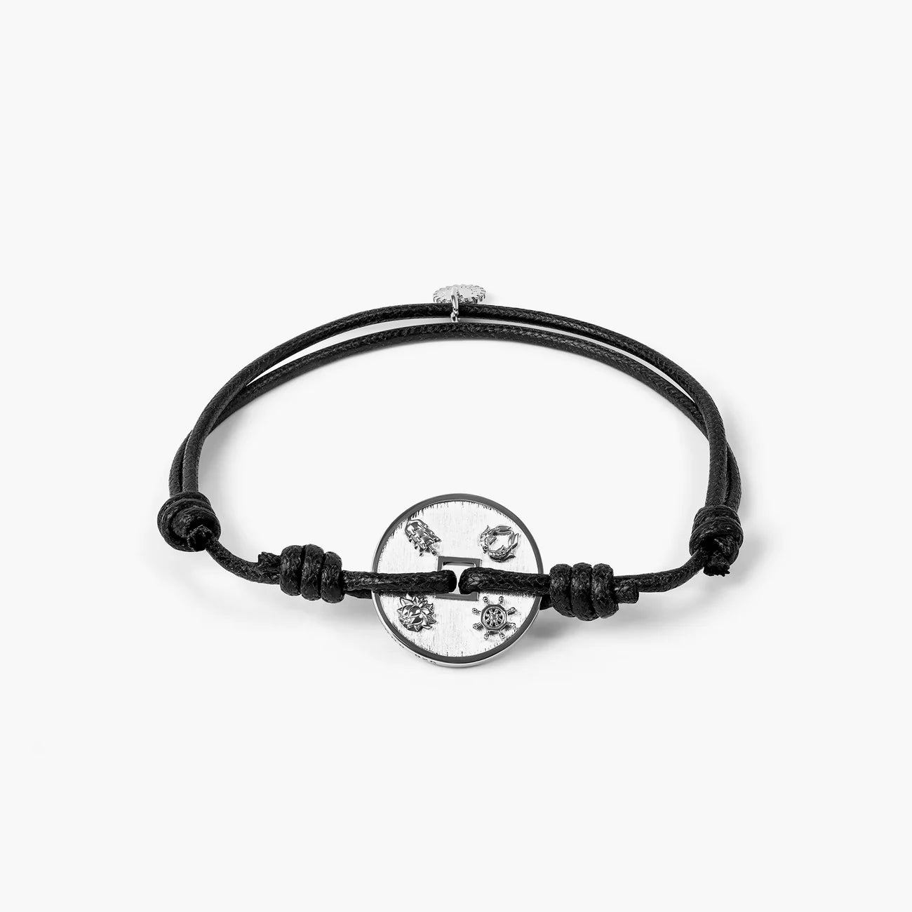 Tateossian Lhasa Auspicious Coin Cord Bracelet In Black