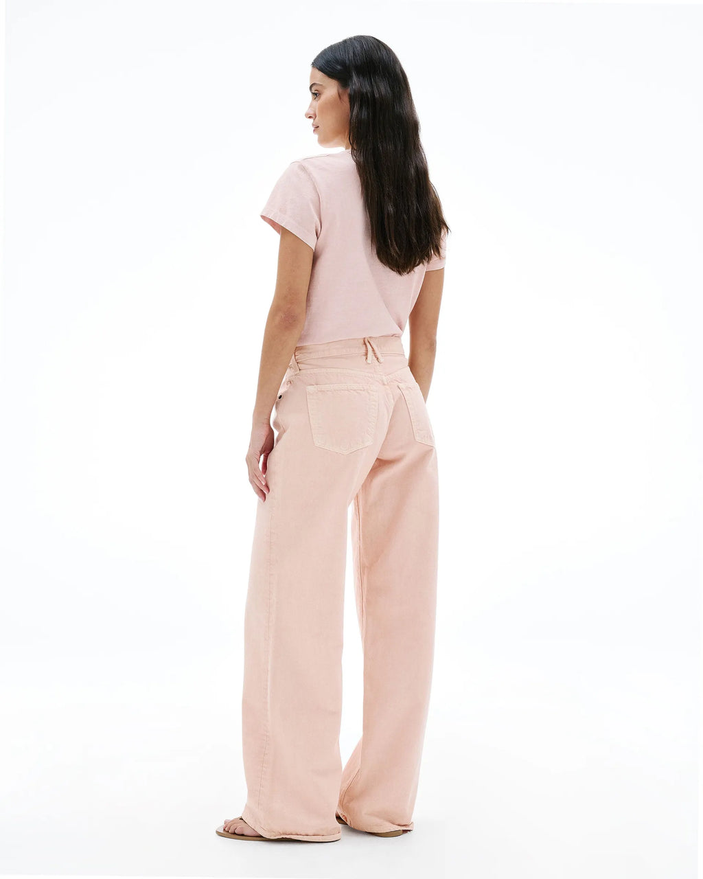 SLVRLAKE Mica Low-Rise Wide-Leg Jean - Dessert Rose