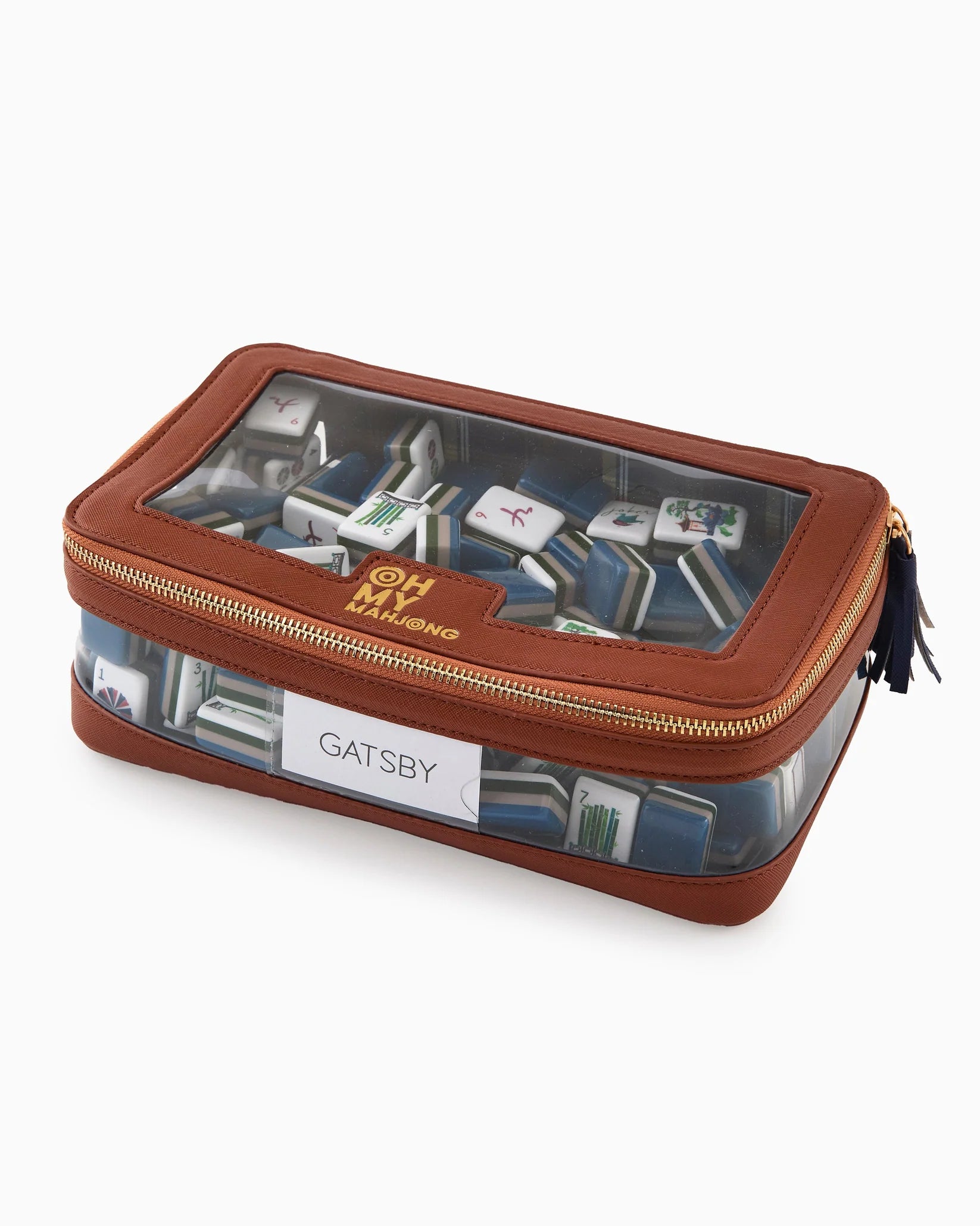 Oh My Mahjong Cognac Tile Storage Bag