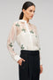 Oroton Rosebud Embroidery Overshirt in Soft Cream