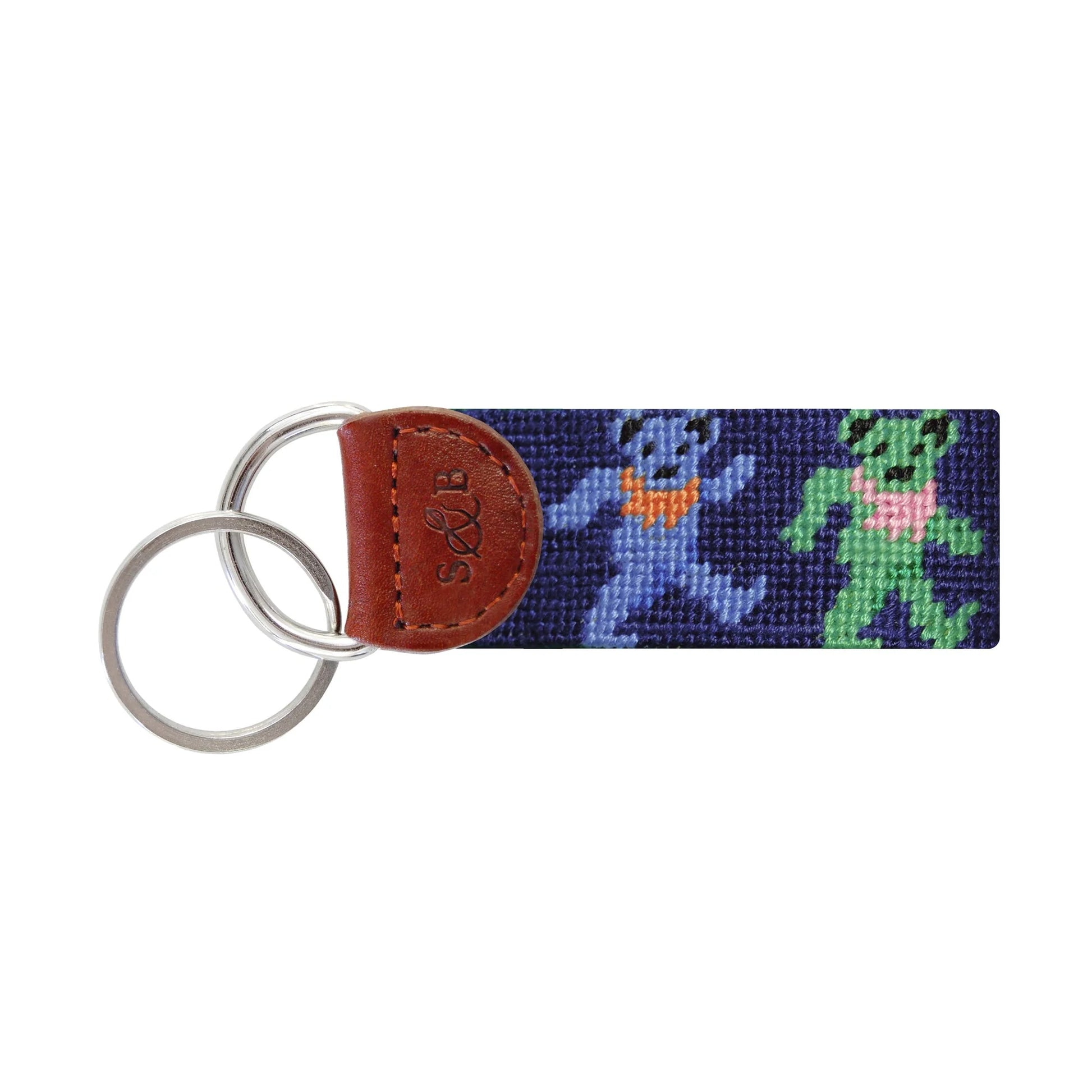 Smathers & Branson Dancing Bears Key Fob - Navy