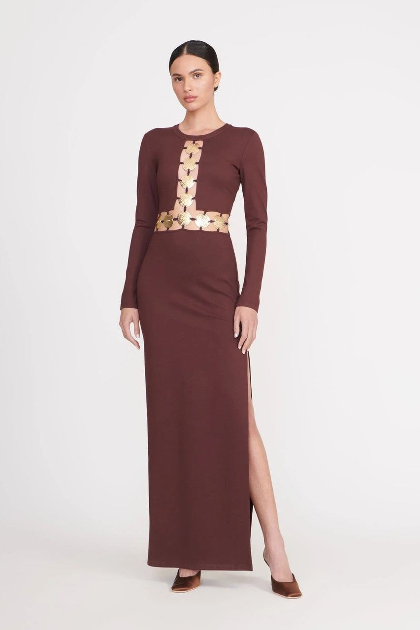 Staud Delphine Dress Dark Chocolate