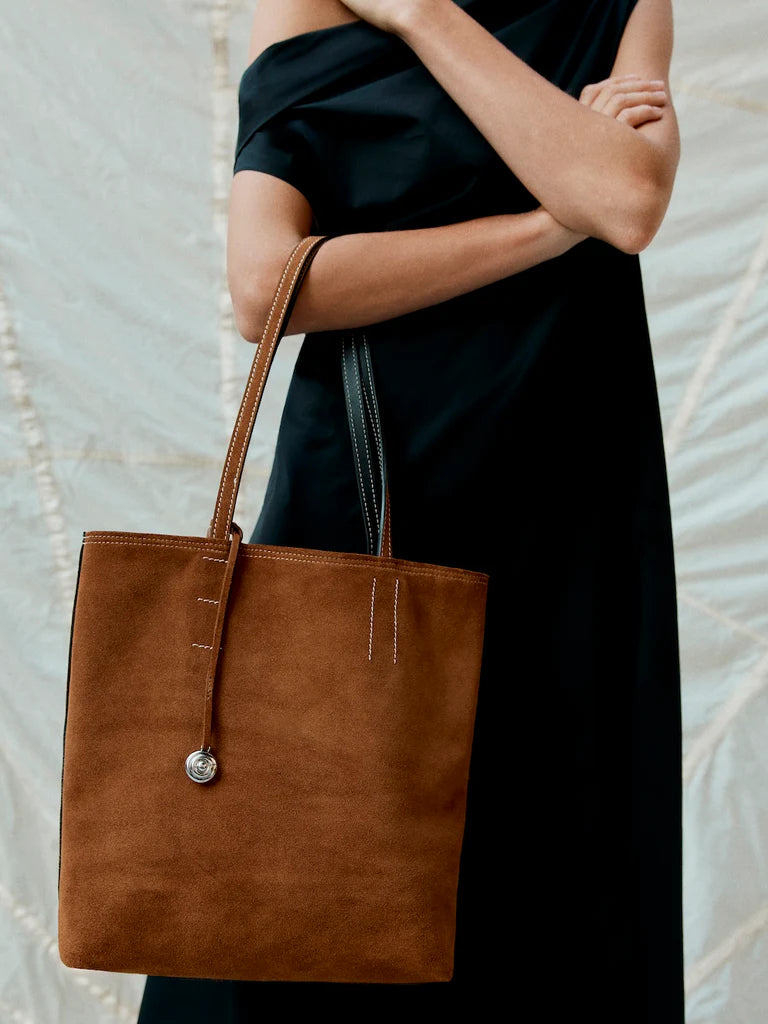 Liffner Paper Tote Saddle Brown Suede