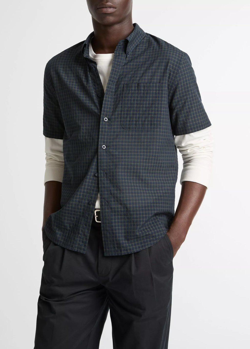 Vince Cortland Plaid Cotton-Blend Button-Down Shirt