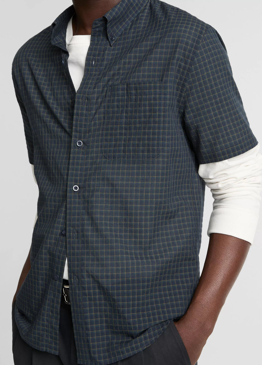 Vince Cortland Plaid Cotton-Blend Button-Down Shirt