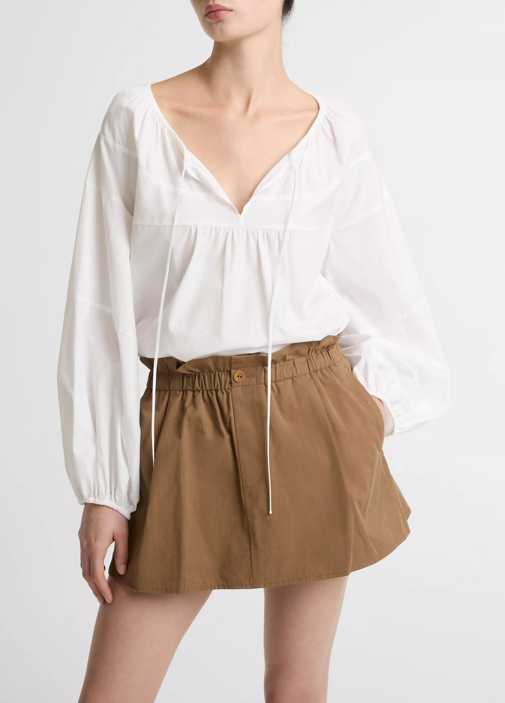 Vince Cotton Pull-On Skort - Almondine