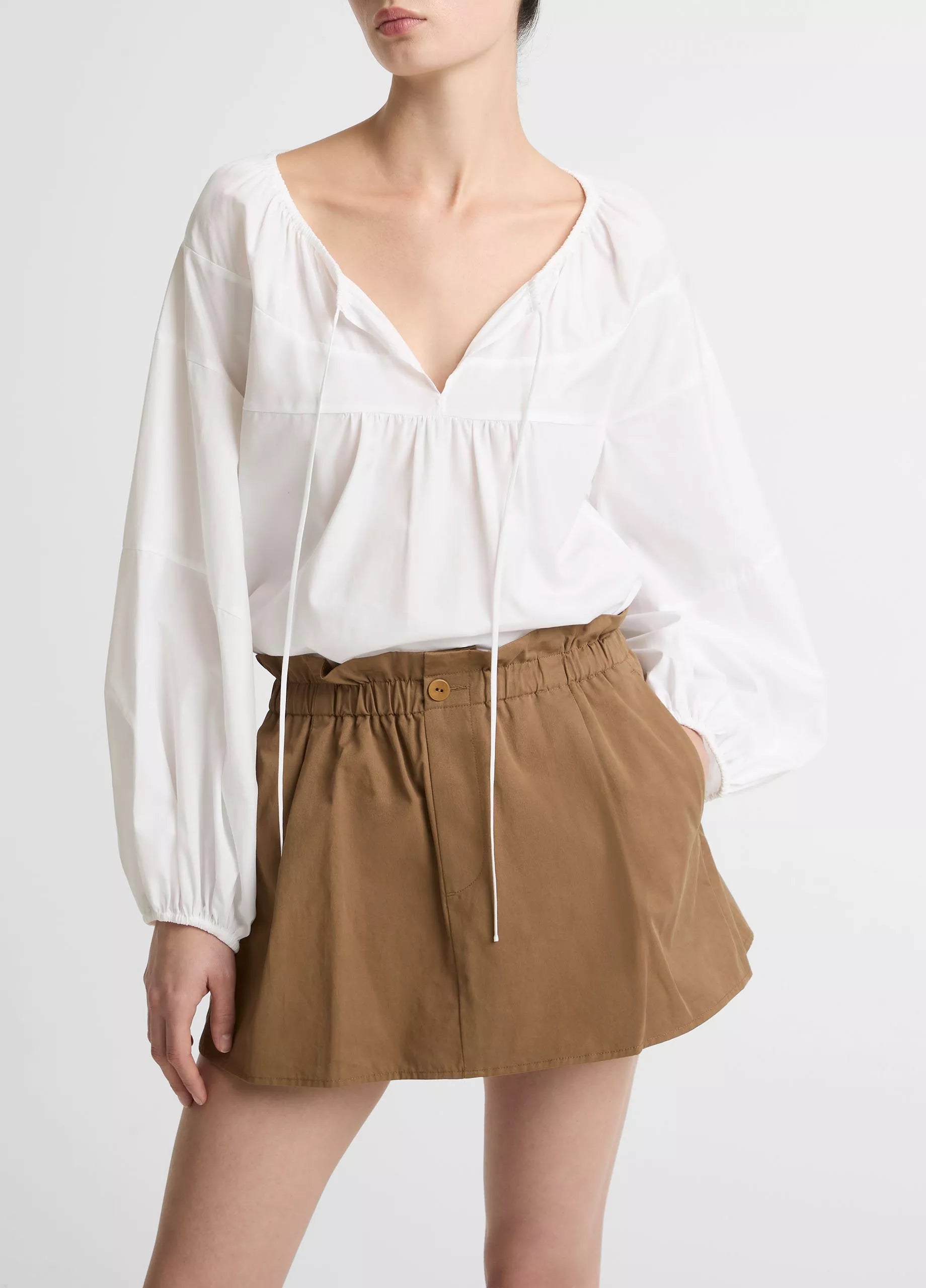 Vince Cotton Pull-On Skort - Almondine