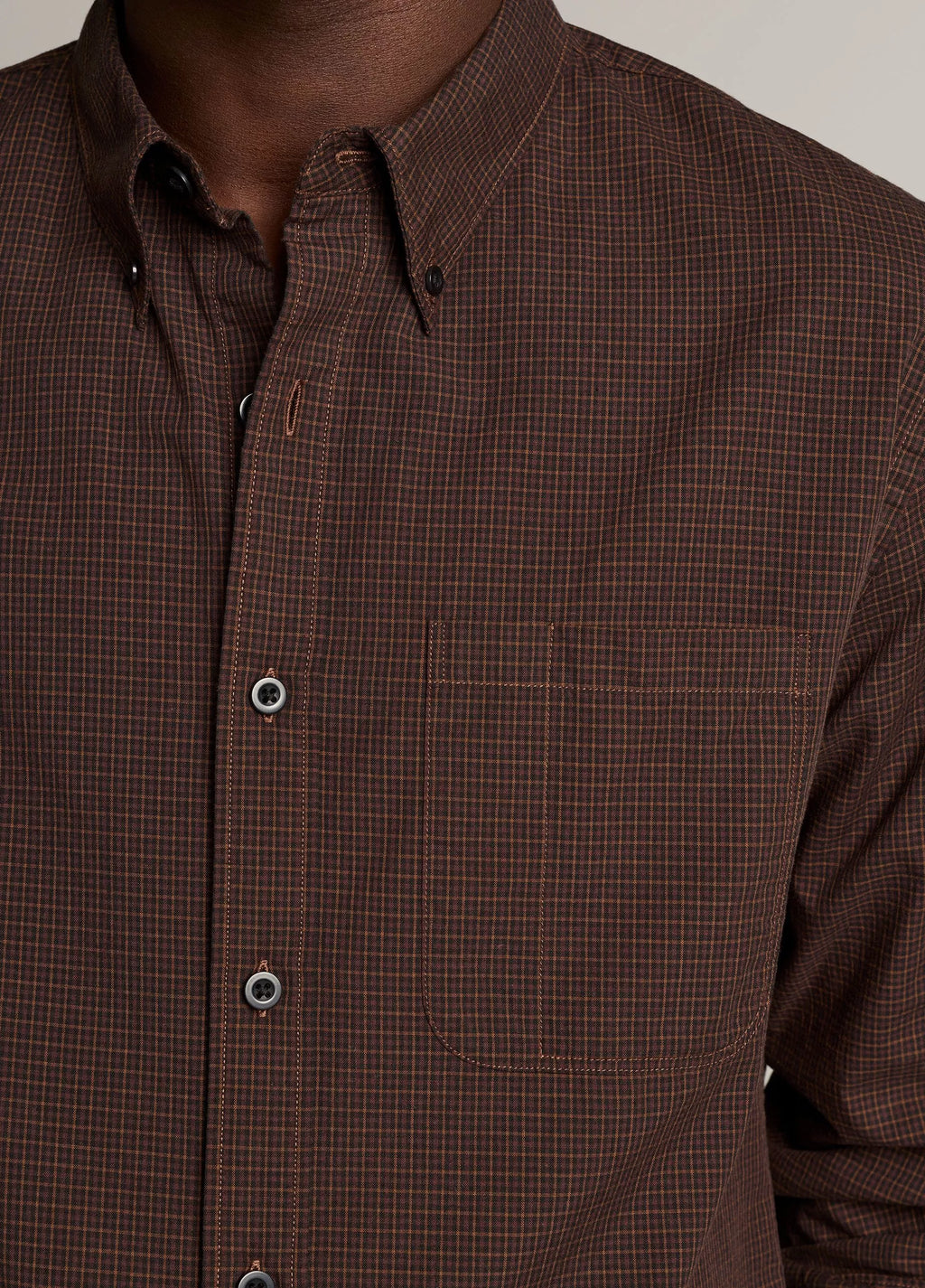Vince Carnes Plaid Cotton Button-Down Shirt - Chocolate Plum Combo