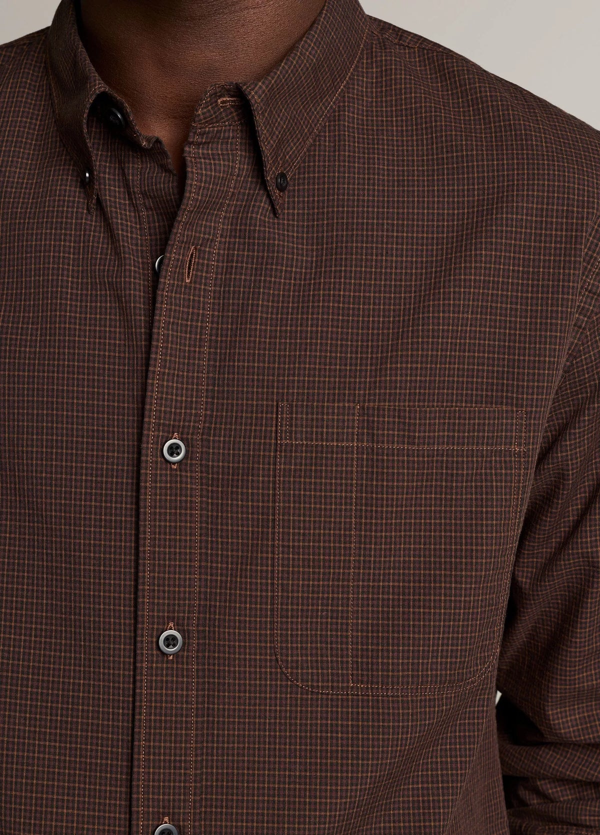 Vince Carnes Plaid Cotton Button-Down Shirt - Chocolate Plum Combo