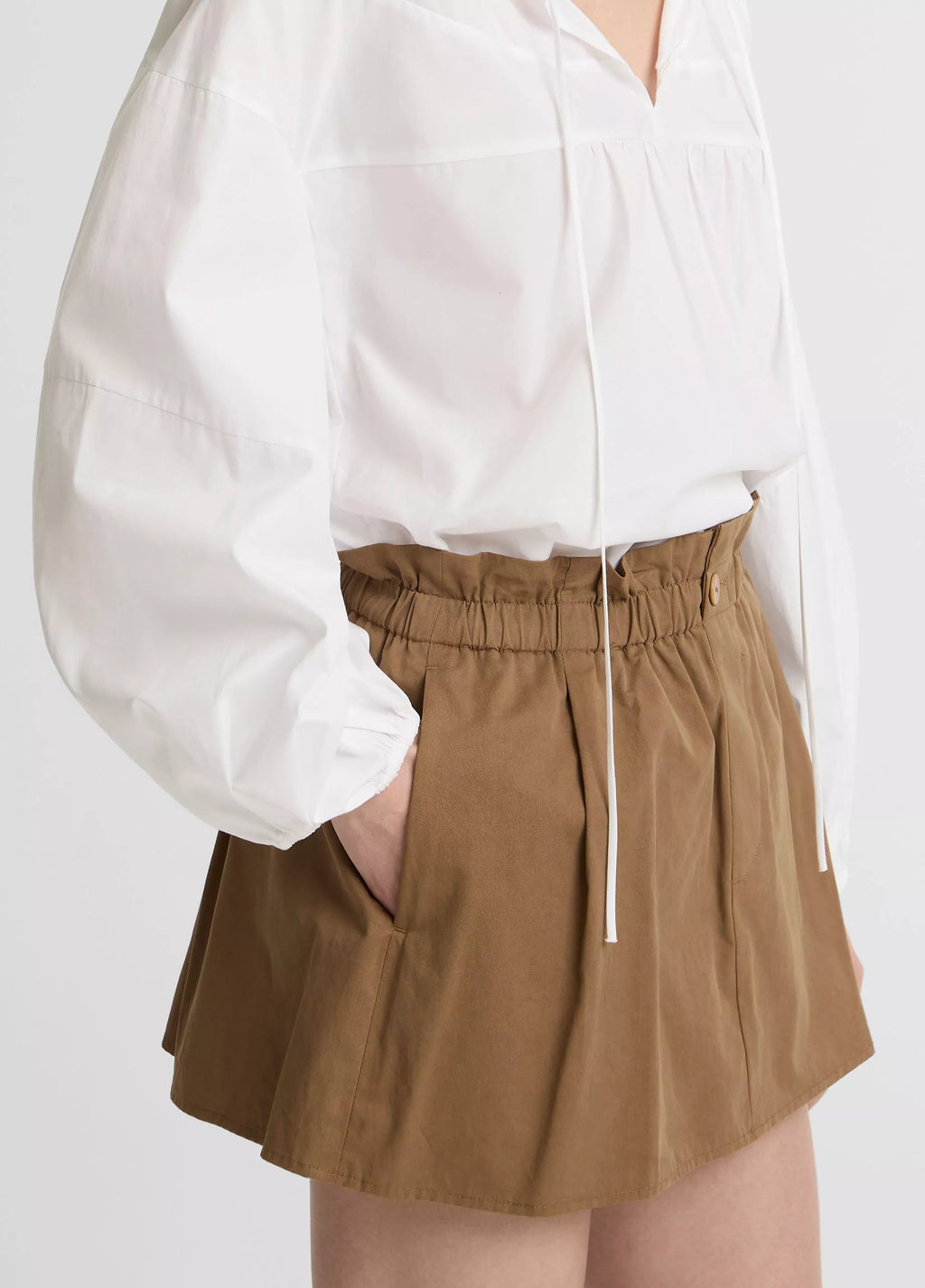 Vince Cotton Pull-On Skort - Almondine