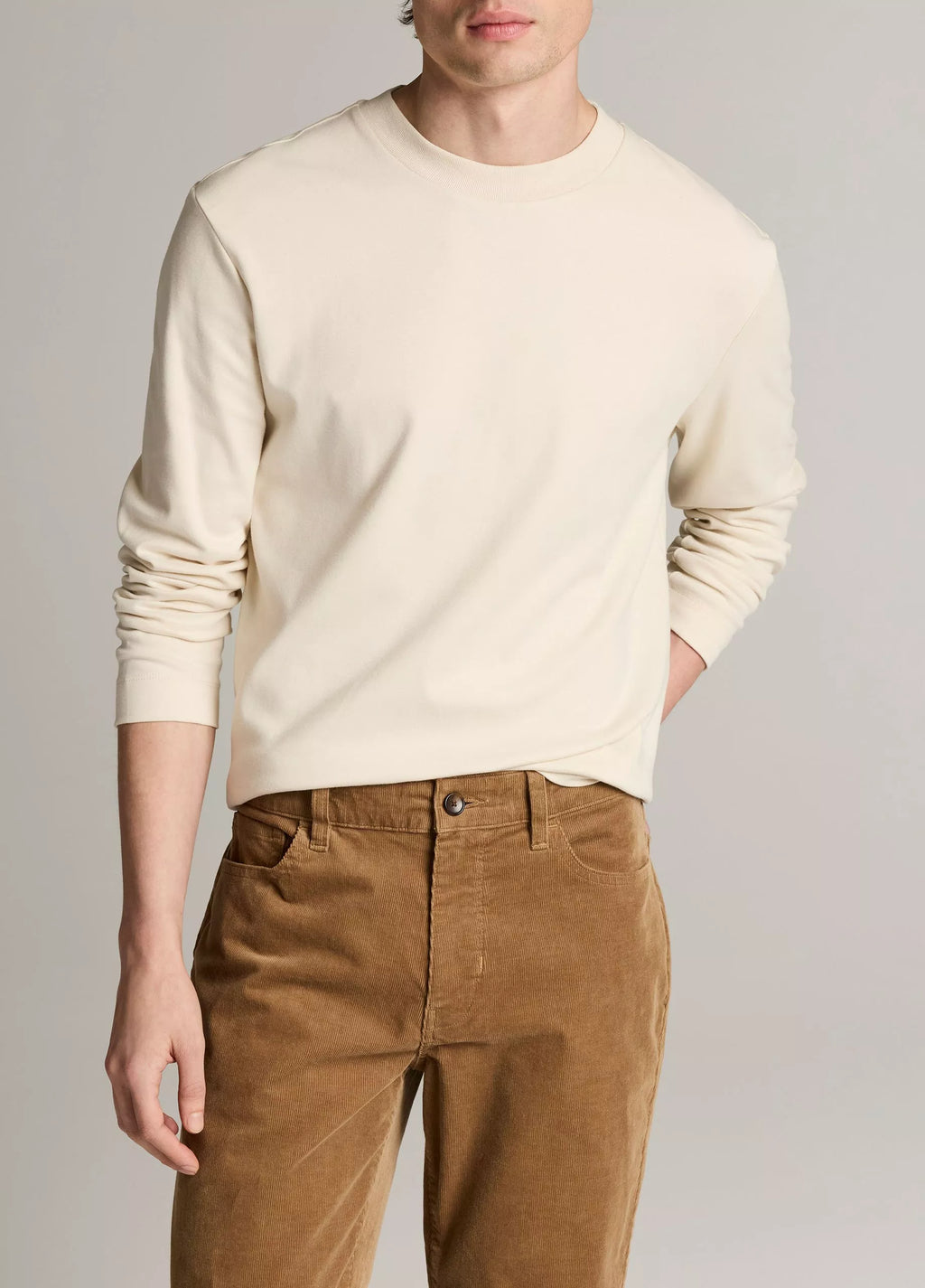Vince Peached-Face Cotton Jersey Long-Sleeve T-Shirt - Bone