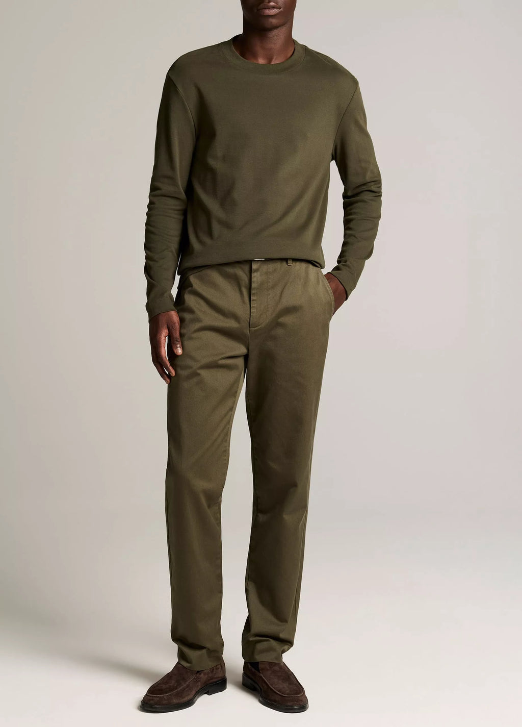 Vince Peached-Face Cotton Jersey Long-Sleeve T-Shirt - Night Leaf