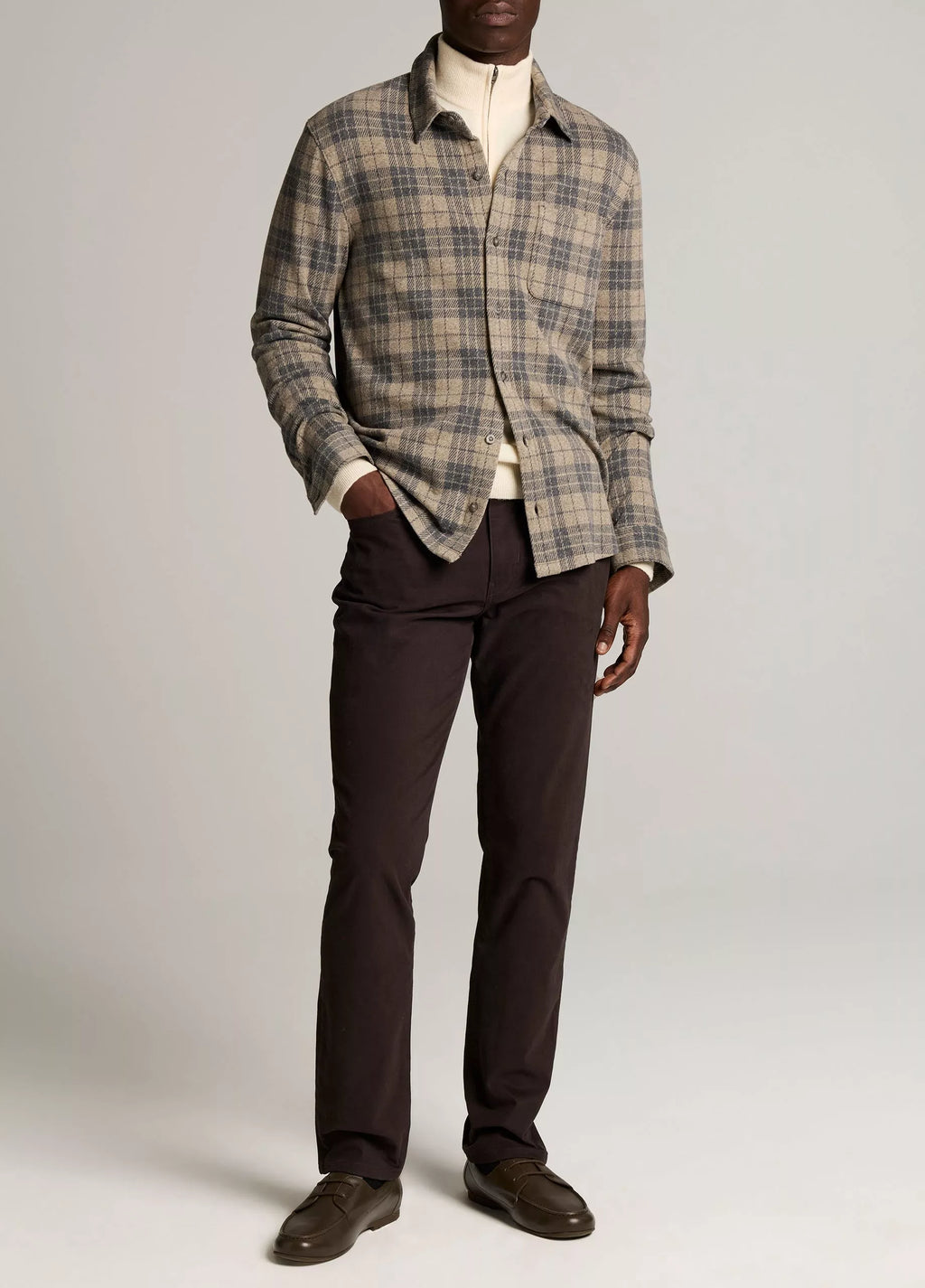 Vince Tartan Plaid Cotton-Blend Button-Front Shirt