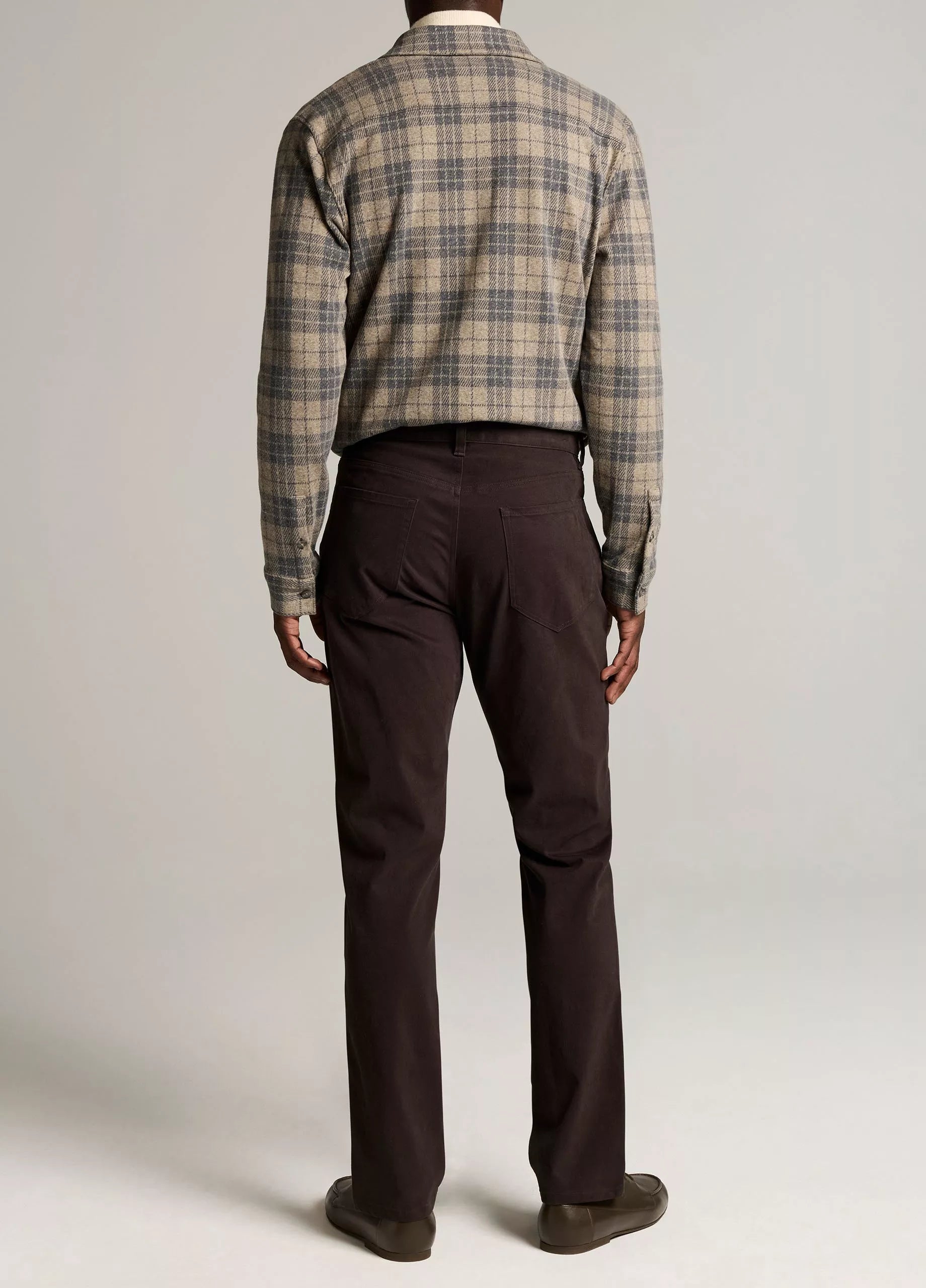 Vince Dylan Slim 5-Pocket Peached Stretch-Cotton Pant - Arabica