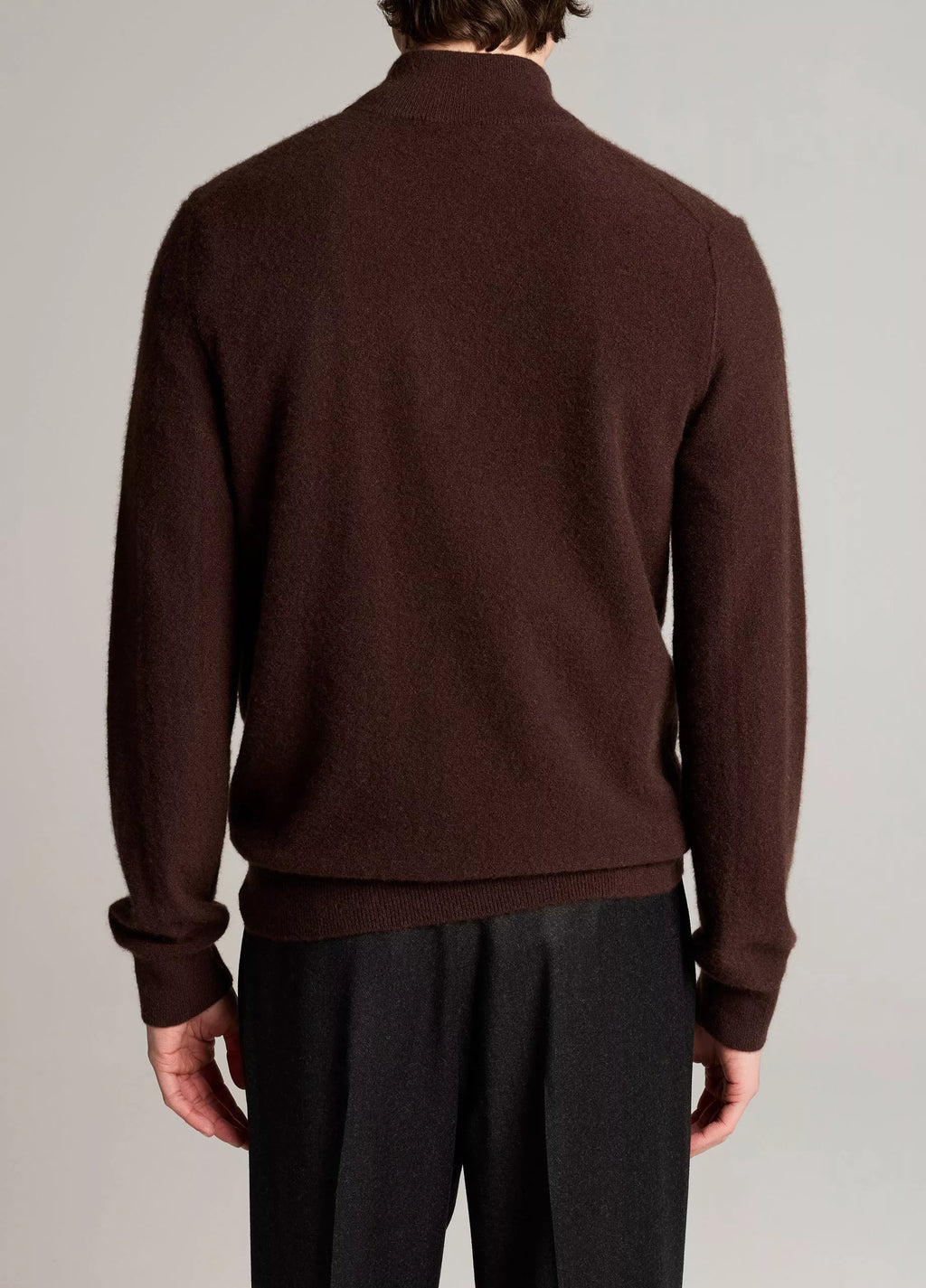Vince Plush Cashmere Quarter-Zip Sweater - Chocolate Plum
