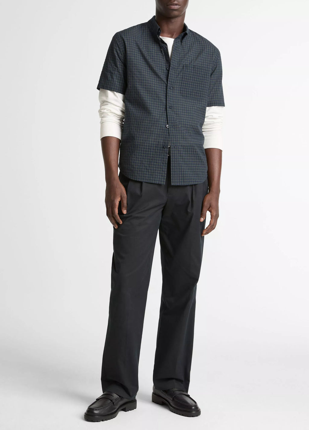 Vince Cortland Plaid Cotton-Blend Button-Down Shirt
