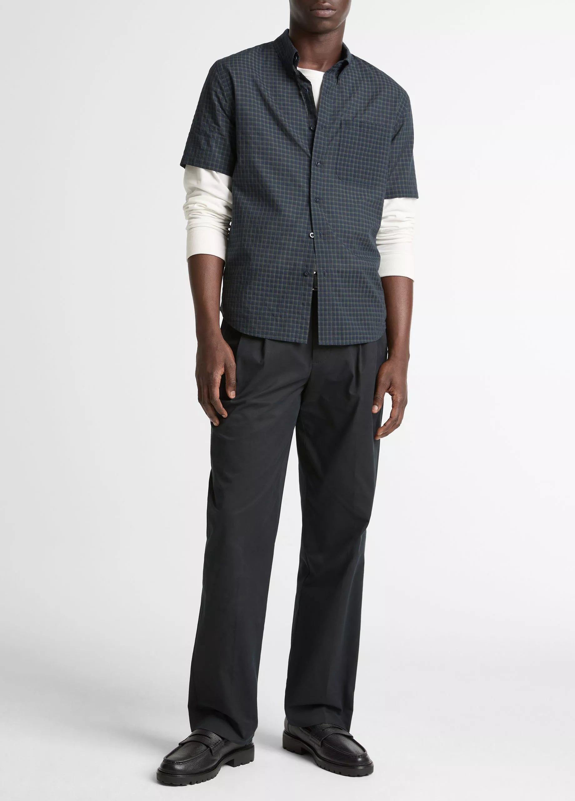 Vince Cortland Plaid Cotton-Blend Button-Down Shirt