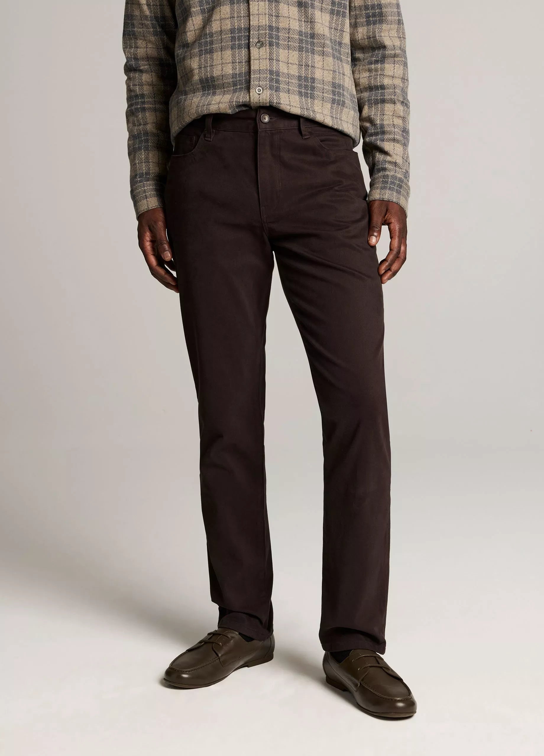 Vince Dylan Slim 5-Pocket Peached Stretch-Cotton Pant - Arabica
