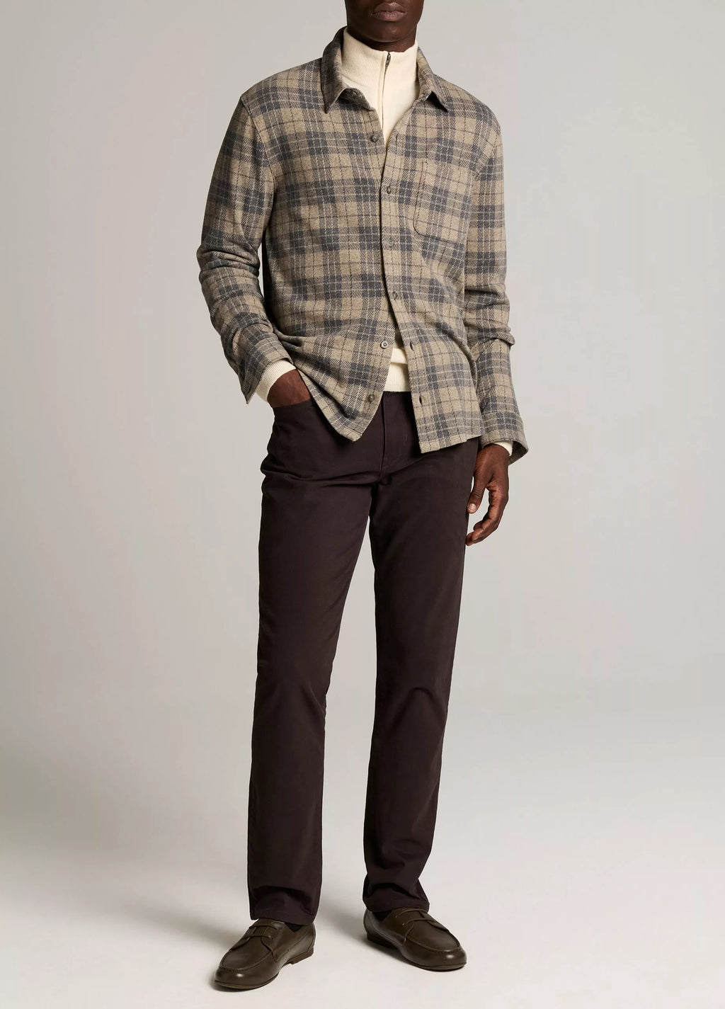 Vince Dylan Slim 5-Pocket Peached Stretch-Cotton Pant - Arabica