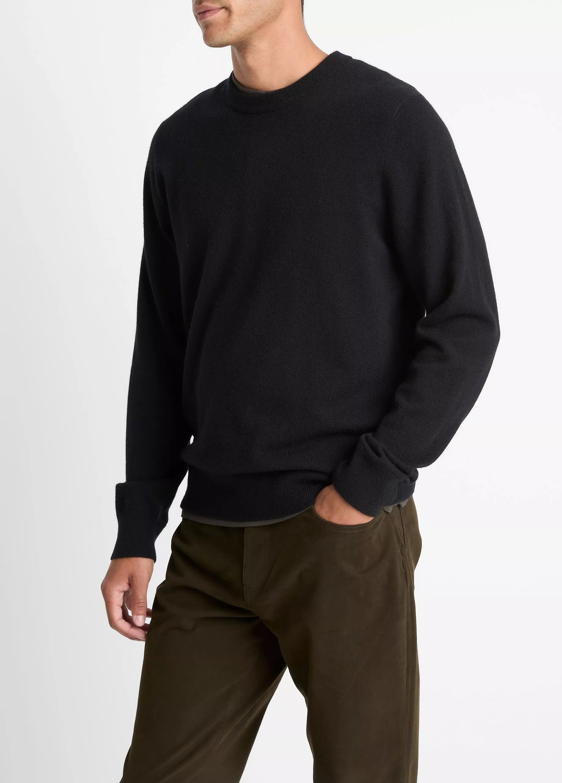 Vince Cashmere Crew Neck Sweater - Black