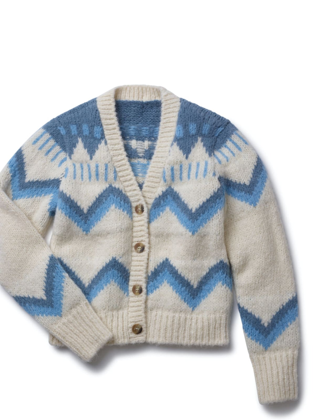 Faherty Icelyn Fairisle Cardigan  - Frosty