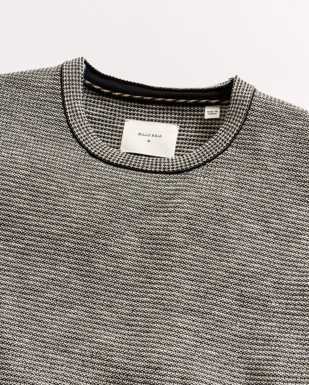 Billy Reid Tuck Stripe Crew- Black