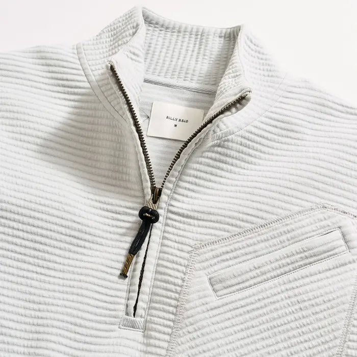 Billy Reid Quilted Half Zip - Beach Blue