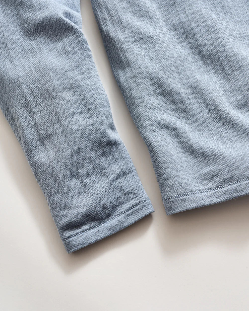 Billy Reid Long Sleeve Herringbone Polo - Blue Fog