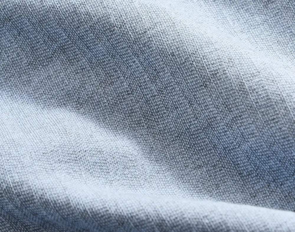 Billy Reid Long Sleeve Herringbone Polo - Blue Fog