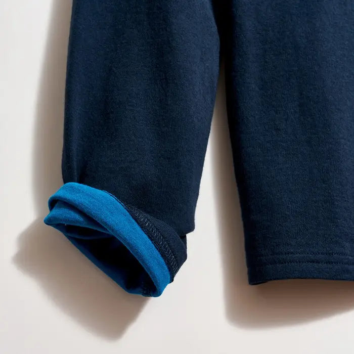 Billy Reid Raglan Crew- Carbon Blue