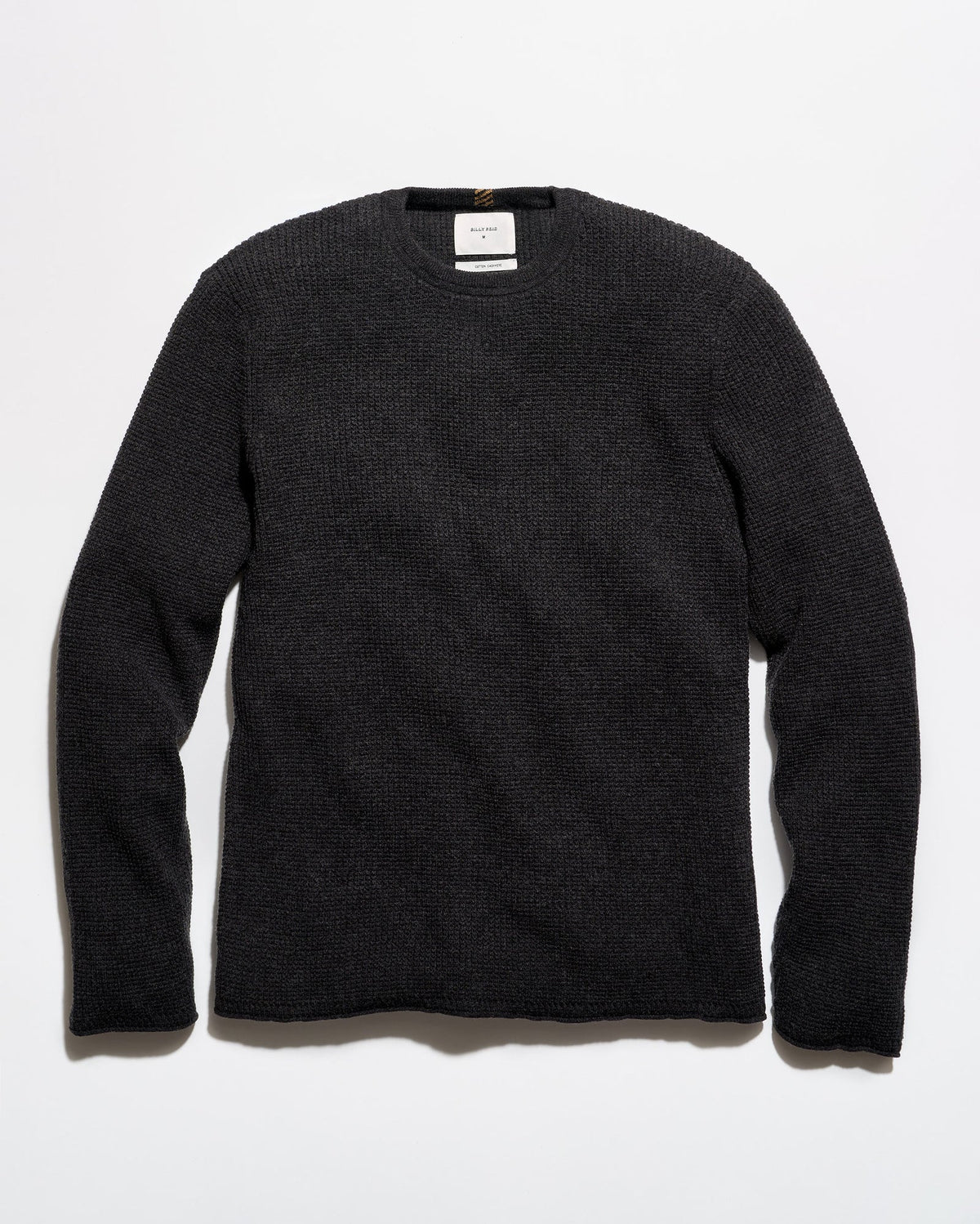 Billy Reid Martin Mini Waffle Crew - Charcoal