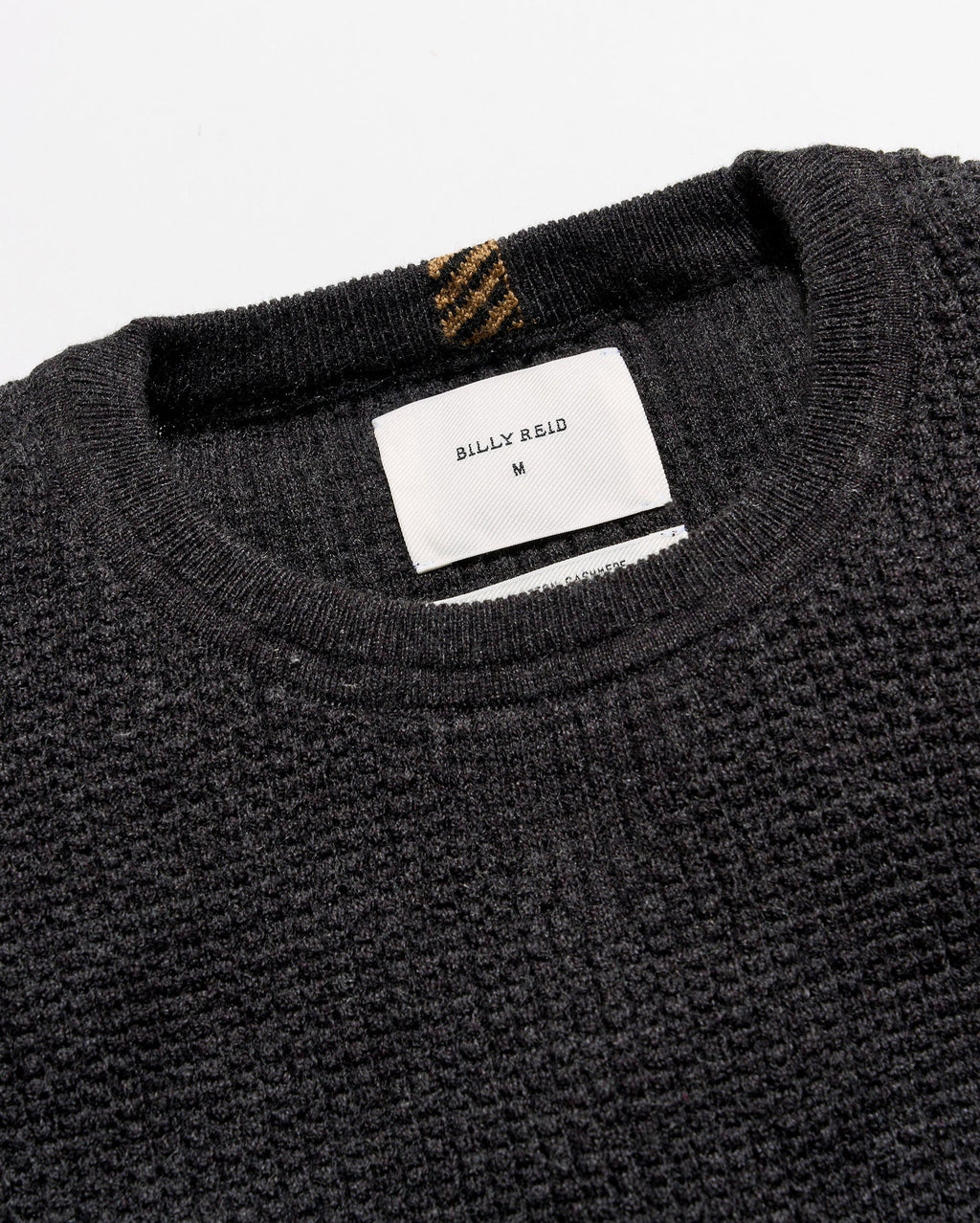 Billy Reid Martin Mini Waffle Crew - Charcoal
