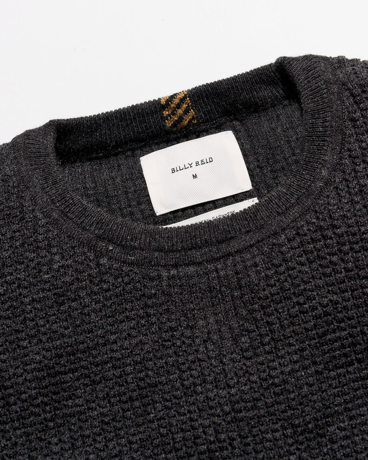 Billy Reid Martin Mini Waffle Crew - Charcoal