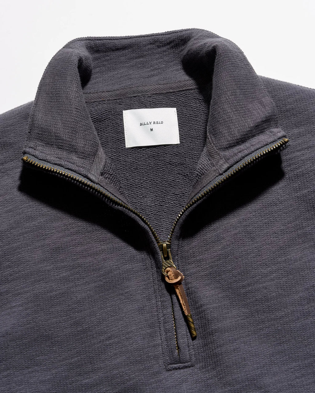 Billy Reid French Terry Half Zip - Asphalt