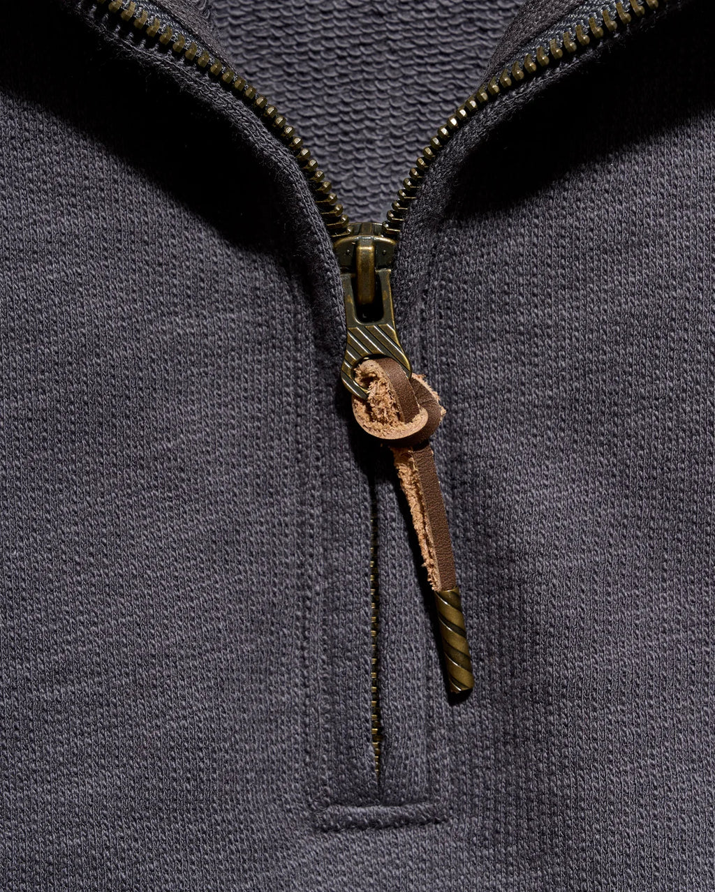 Billy Reid French Terry Half Zip - Asphalt
