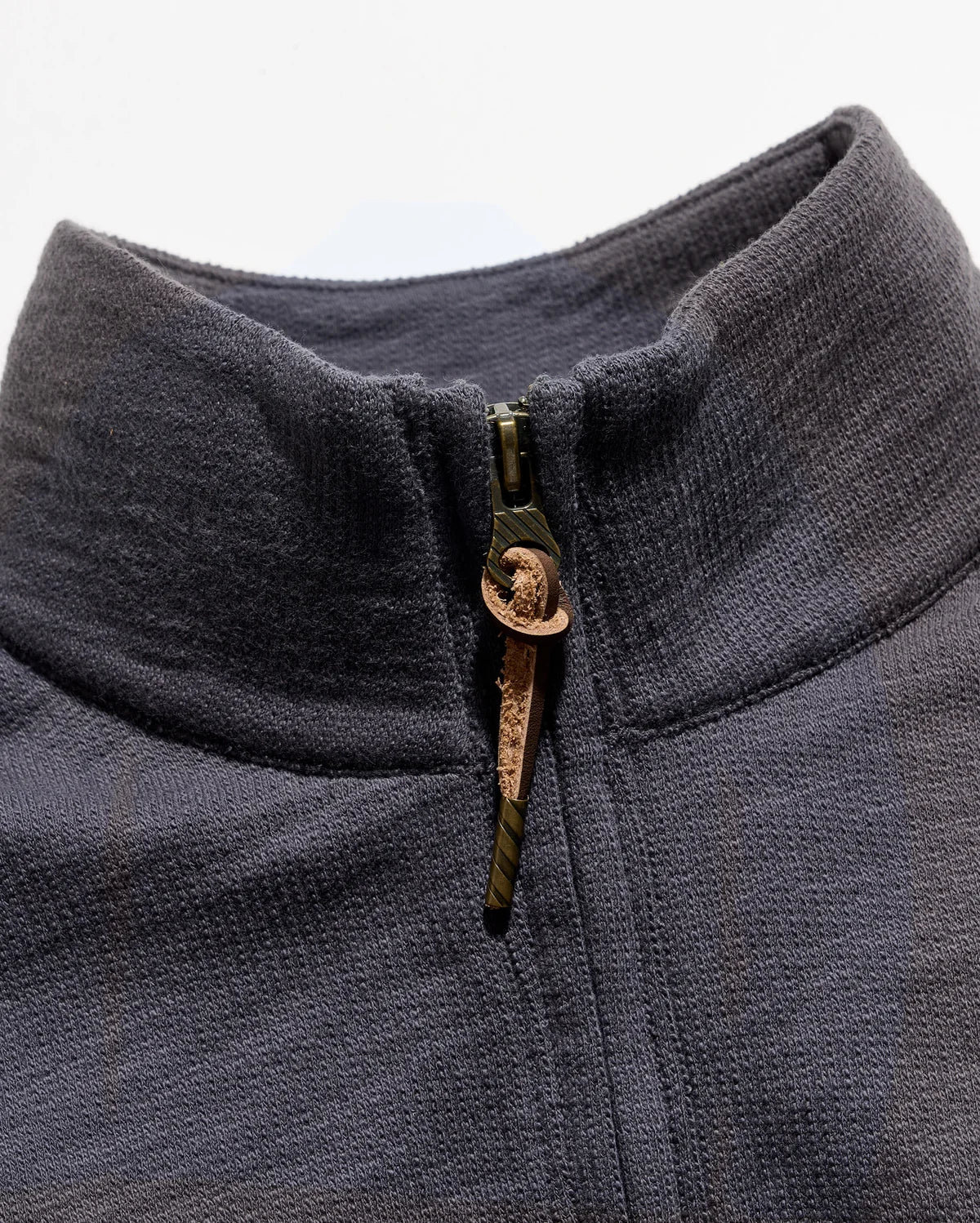 Billy Reid French Terry Half Zip - Asphalt