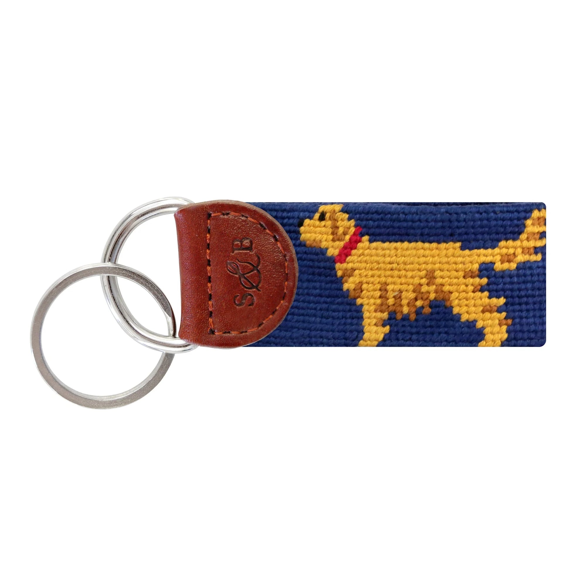 Smathers & Branson Golden Retriever Key Fob -Classic Navy